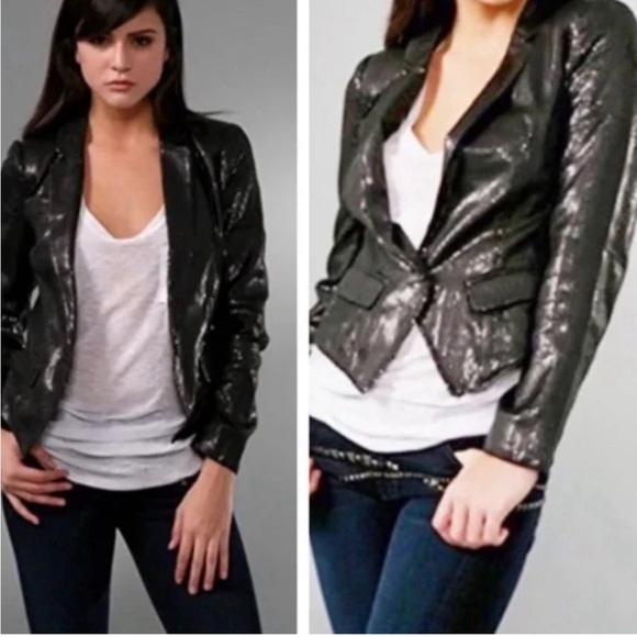 Free People black sequin jacket - Picture 3 of 7